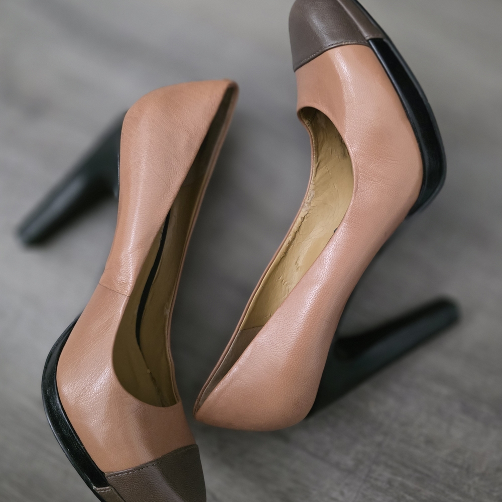 Nine West Peach and Brown Heels